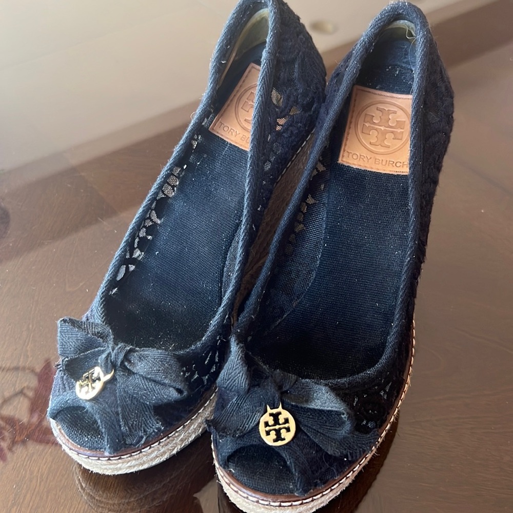 Tory Burch Jackie Espidrilles Black Size 6.5